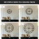 Cuspin Large Wall Clocks for Living Room Decor, 36 Inch Wall Clock Battery Operated, Extra Large Metal Round Roman Numeral Big Black Clock for Bedroom, Home, Kitchen, Office, Wall Decor
