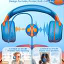 Kids Headphones Wired Toddler Headphones with Microphone, Over-Ear Headphones, 85/94dB Volume-Limiting, 3.5mm Jack, Foldable On-Ear Design - Safe & Comfortable for Learning & Entertainment (BlueOrange)