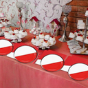 AILIMY 48Pcs Cartoon Animation Birthday Party Decorations Disposable Red and White Birthday Paper Plates and Napkins Forks Party Supplies Serves 16 Guests Anime Theme Baby Shower Decorations