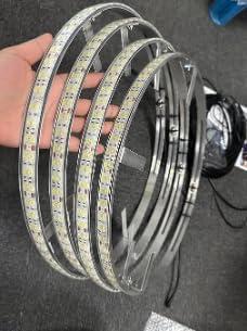 Ehaho 17" Double Row Cold White LED Wheel Ring Light 624Leds Flashing Rim Light Tire Light Wheel Well Light for Car Truck Vehical