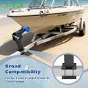 Heavy Duty Boat Trailer Winch Stand with 1200lbs Winch & PU Roller | 3-Level Height (14", 18", 22") | Fits 3"-4" W Trailer Tongue | Rustproof Design & Secure 26ft Strap Ensure Safe Boat Loading