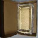 Gold 12 Pcs Small Stainless Steel Serving Tray Bulk 8.66'' x 4.33'' Rectangle Stainless Steel Food Serving Platter with Handle Vanity Tray Decorative Party Plate for BBQ Buffet Appetizer