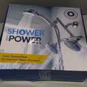 Shower with Power High Pressure Double Shower Heads with Handheld Spray. Adjustable Ball Joint and Detachable Head with Pressure Control Valves for an Enjoyable Spa Bathing Experience.