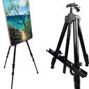 Art Painting Display Artist Easel Stand,Ns Jymb Portable Metal Adjustable Easels for Painting Canvases Height from 17 to 66 Inch - Carry Bag for Table-Top/Floor Displaying and Wedding Signs - Black