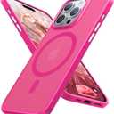TORRAS Magnetic Guardian Designed for iPhone 14 Pro Max Case [Military Grade Drop Tested] [Compatible with MagSafe] Slim Translucent Matte Case for iPhone 14 Pro Max Phone Case 6.7", Hot Pink