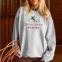 MAPICK Womens Oversized Christian Sweatshirts Fleece Crewneck Sweaters Embroidered GOD IS GOOD Casual Pullover Tops (Gray, M)