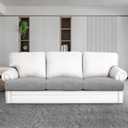 molasofa T-Cushion Sofa Seat Slipcovers Set, Couch Protector for Sectional, Armchair, Loveseat - Stretch Spandex Fabric (3 Cushion Sofa,Light Gray)