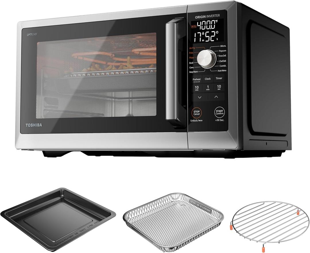 TOSHIBA Optichef Pro Air Fryer Combo Countertop Microwave Oven, 1.0 Cu.Ft