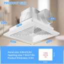 Bathroom Exhaust Fan 110 CFM 1.0 Sones Quiet Operation, Ceiling Mount Ventilation Fan Large Air-flow Capacity, Energy-Saving Ceiling Exhaust Fan, 4" Duct for Shower Bathroom Office Home