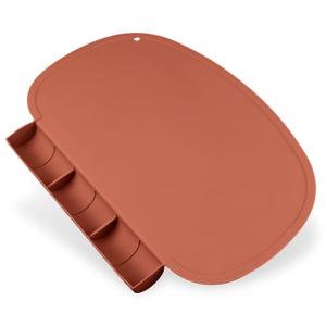 Silicone Placemat with Food Catching Pockets for Baby & Kid, Food Grade Silicone Non-Slip Toddler Food Place Mats with Raised Edges for Dining Table (Blush)
