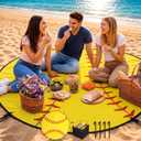 Sliner 2-in-1 Softball Picnic Blankets 49" D Large Waterproof Foldable Tote Bag Outdoor Picnic Mat Sports Sandproof Camping Blanket for Camping Beach Grass Park