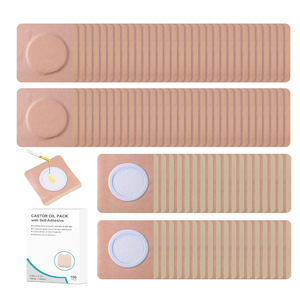 Disposable Organic Cotton Self-Adhesive Pads, Belly Button Patch for Caster Oil, Anti Leakage Design, Breathable & Portable, (Oil Not Included)