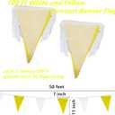 100 Feet Yellow & White Pennant Banner Flags String Hanging Yellow & White DIY Triangle Bunting Flags,Party Decorations for Grand Opening,Party Events Celebration,60 Pcs