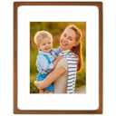Malden Gallery Collection 11x14 Picture Frames - Brown Solid Wood with Glass, Rounded Corner 11 x 14 Picture Frame Matted to 8x10 Photos - Wall Decor Display
