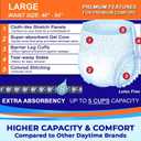 LivDry Adult Incontinence Underwear, Extra Absorbency Adult Diapers, Leak Protection, Large, 72-Pack