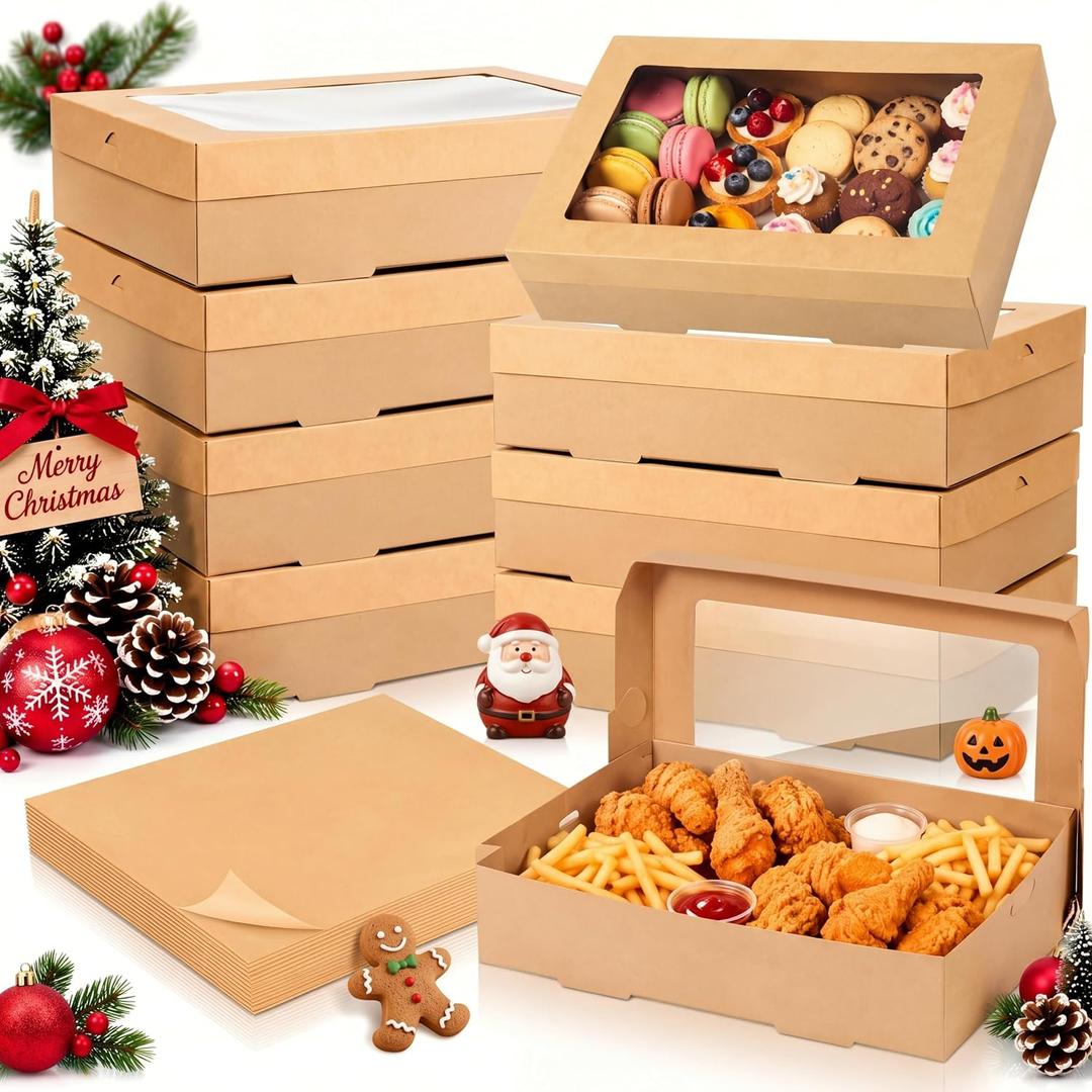 Feifeiya 20 Pcs Halloween Charcuterie Treat Boxes 14 x 10 x 3 in with Liner, 14.17 x 9.84 x 3.15 Inch