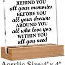 Graduation Gifts Behind You All Your Memories Acrylic Plaque Sign With Wooden Stand Desk Decor