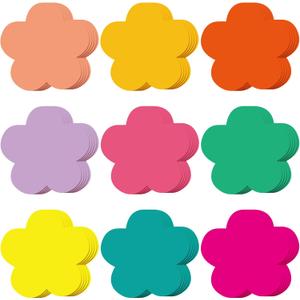 Geyee 108 Pcs Colorful 5.5 Inch Flower Cutouts Paper Spring Summer Bulletin Board Decorations Flowers Die Cut for Crafts DIY Teachers School Office Chalkboard Wall Decor