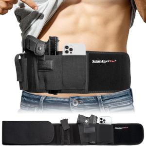 Belly Band Holster for Men and Women - Gun Holster by ComfortTac, Fits Smith and Wesson, Shield, Glock 19, 17, 42, 43, P238, Ruger LCP, and Similar Guns for Most Pistols and Revolvers