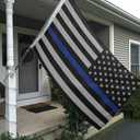 Embroidery Stars Thin Blue Line Police American flag 3x5 Heavy Duty Honoring Law Enforcement Officers FlagsUV Protected Fade Embroidered Blue Striped American Flag Outdoor Super Durable