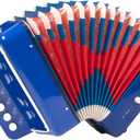 Horse Kids Accordion, 10 Keys Button Control Kid Accordions Musical Instruments for Child Children Toddlers Beginners Accordian Lightweight 7 key 3 Bass Mini Acorden Toy Acordeones Para Mios Blue