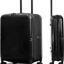 KINGSLONG Luggage Suitcase Travel Collapsible Expandable: 20 Inch Foldable Carry On Rolling Spinner Wheel - Hardside Lightweight Expandable Hardshell TSA Approved Lock for Women Men Black, 14.57 x 9.45 x 21.65 inches