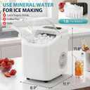 DUMOS Ice Maker Countertop, Ice Machine with Portable Handle, Basket and Scoop, 26lbs Daily, 9 Bullet Cubes in 6~8 Mins, Auto-Cleaning for Home, Kitchen, Office, Outdoors, RV Camping