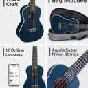 Concert Ukulele Ranch 23 inch Professional Wooden ukelele Instrument with Online 12 Lessons and Gig Bag - Small Hawaiian Guitar - Starry Blue