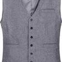 1920s Mens Costume Vest Hat Pocket Watch Accessories Set Adult Party Cosplay (Gray, L)