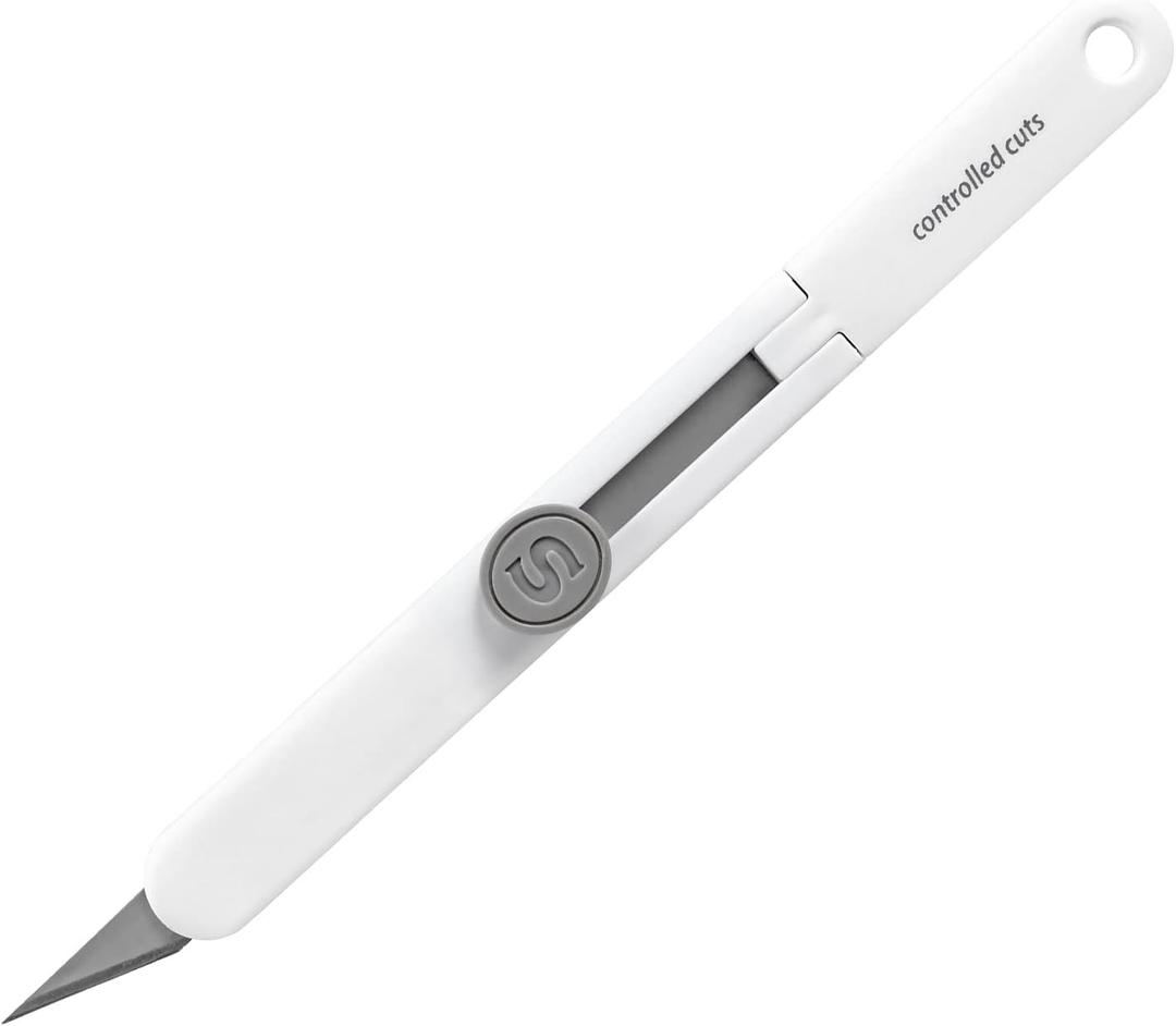 SINGER 3-in-1 Retractable Craft Knife with #11 Blade for Precision Cutting with Blade Storage Compartment