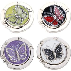 FOME Handbag Hanger - Set of 3 Foldable Purse Hooks, Mixed Color, Butterfly Shape, 1.77x3.54in