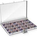 Trade Show Display Case Table Top Portable Aluminum Sports Card Display Case Frame with Clear Acrylic Showcase with Locks for Jewelry Craft Collector Shows