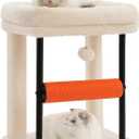 Hey-brother Cat Tree, Cat Scratching Posts with Bed, Sturdy Tower with Fully Sisal-Wrapped Columns and Plush Toy Ball for Indoor Kittens, 18.9 inches, Beige MPJ010SM
