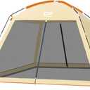 CAMPROS CP Screen House Room with 1 Side Wind/Sun Panel Canopy Tent Camping Tent Screen Shelter Gazebos for Patios Outdoor Camping Activities, 10'X10'X86in(H) - Beige