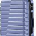 Coolife Carry On Luggage Airline Approved with Spinner Wheels, Hard Shell Suitcase TSA Lock Lightweight Travel Luggage 20-inch,Blue