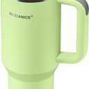 2 x For Travel & Gym Never Drink from a Moldy Lid Again: 40oz Hygienic Tumbler, 100% Leakproof Lid & Removable Foldable Spout. Reinforced Base, Fits Cup Holders - Key Lime
