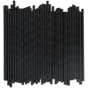 Black Paper Straws 1000 Count - 7.75" x 0.24", 100% Biodegradable & Compostable, Disposable Drinking Straws Bulk - Cocktail, Bars, Restaurants