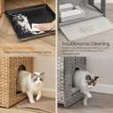 Feandrea Cat Litter Box Enclosure, Handwoven Rattan Hidden Litter Box Furniture with Extra Mat, Removable Washable Tray, Boho Cat House, End Table, Goose Yellow UPCL024YE01