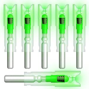 6PCS-New Lighted Nocks for Arrows with .300/7.62mm Inside Diameter Led Nocks Arrow nocks with Switch Button for Archery Hunting 6 Pack