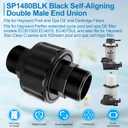 SP1480BLK Pool Pump Filter Connector Compatible with Hayward DE and Cartridge Filter, 1-1/2-Inch MIP Black Self-Aligning Double Male End Union Replace for Hayward Model #Cc1000 & Cc1500 Parts, 2 Pack