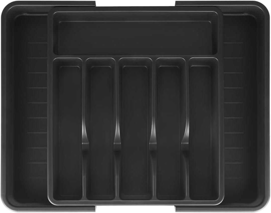 Expandable Silverware Drawer Organizer  Adjustable Utensil Tray & Cutlery Organizer, BPA-Free Plastic Flatware Divider, Non-Slip Kitchen Drawer Organizer (Fits 1222 Drawers, 8 Compartments)