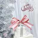 Rose Gold Wired Ribbon Satin with Glitter Edge, 2.5 Inch x 10 Yards Rose Gold Christmas Ribbon for Tree Decoration Garland Wreath Bow Making Gift Wrapping Home Decor