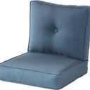 Sunbrella Deep Seat Cushion Set Seat & Back Cushions for Patio Chairs, Sofas & Loveseats Fade Resistant Outdoor Fabric, Ties, Zippered Cover, Cord Trim, Spectrum Denim