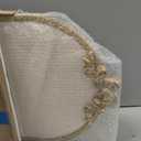 Vintage Arched Linen Cork Board with Gold Bow 16"x21" Decorative Bulletin Board for Walls, Metal Frame Pin Board for Notes, Photos & Reminders, Elegant Vision Board for Home & Office