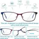 Small Bifocal Reading Glasses Women Blue Light Computer Reader Clear Top Cateye Ladies Designer Stylish Eyeglasses