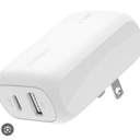 Belkin 42W Dual Port Wall Charger, USB-C + USB-A Charger - Fast Charging for iPhone 16, 15, 14, 13, Pro, Pro Max, Plus, iPad, MacBook, Galaxy S25 Ultra, Pixel, Nintendo Switch 2 & More - White