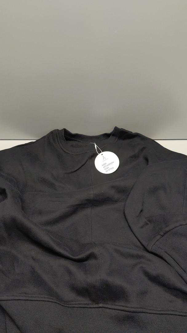 ANRABESS Women Oversized Sweatshirts Thumbhole Long Sleeve Hoodies Shirts 2025 Fall Side Slit Pullover Top Teen Y2k Outfits. Black, Small