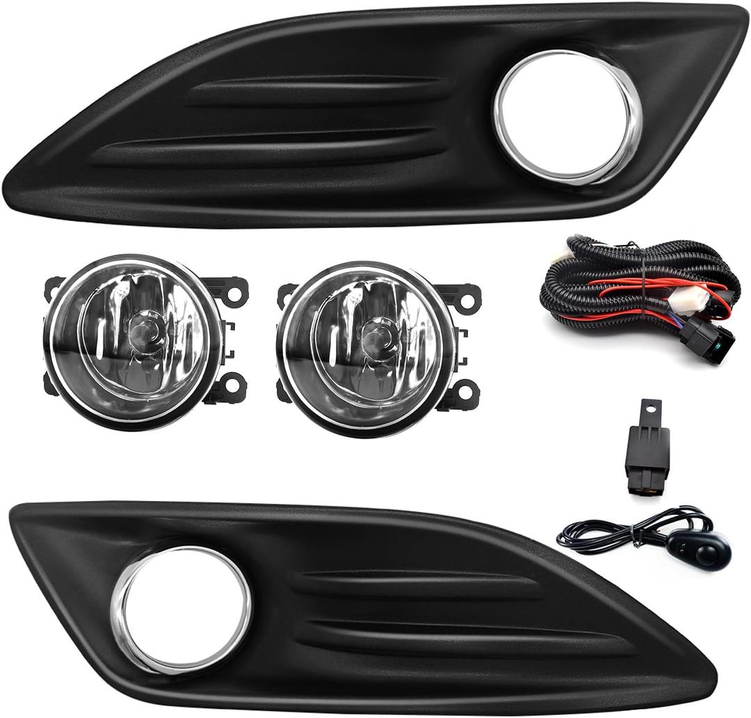 1 Pair Fog Lights Assembly Replacement for 2013 2014 2015 2016 2017 2018 Fiesta & 2019 Ford Fiesta S/SE Front Bumper Driving Fog Lamps