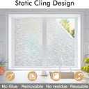 Haton Window Privacy Film, Frosted Glass Film, Sun Blocking Static Cling for Bathroom & Office, Heat Control Anti Glare Removable, UV Rejection Non-Adhesive Covering for Home, 23.6" x 157.4"