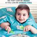 Grabease Allover Waterproof Bib for Self-Feeding Infants and Toddlers, Machine Washable, Ages 6-24 Months